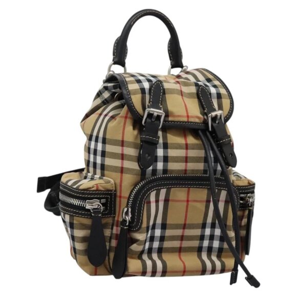 BURBERRY Nova Check Backpack Canvas Beige Auth BD1199V - Picture 1 of 15